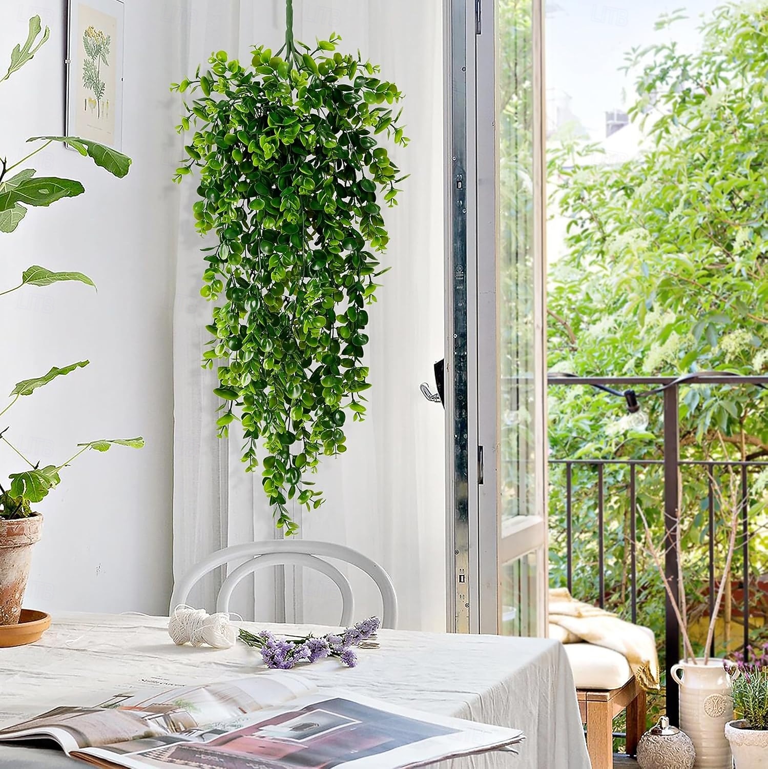 8 ks umělých závěsných rostlin o výšce 2,7 stopy, umělé rostliny odolné proti UV záření, umělé révy, umělá dekorace pro vnitřní a venkovní párty, stěnu, verandu, svatební dekorace 2026 - $23.99 –P6