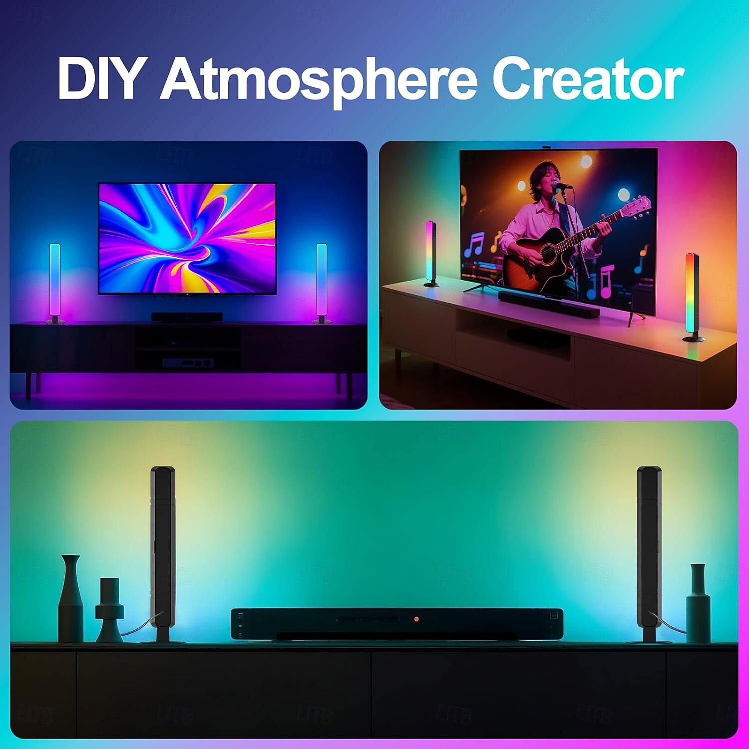 2 Packs RGB Gaming Ambient Lights, Sound-Activated LED Desk Lamps, Wireless WiFi Smart Night Lights for PC, Desktop, Gaming Room, Voice-Controlled LED Mood Lighting 2026 - $26.99 –P8