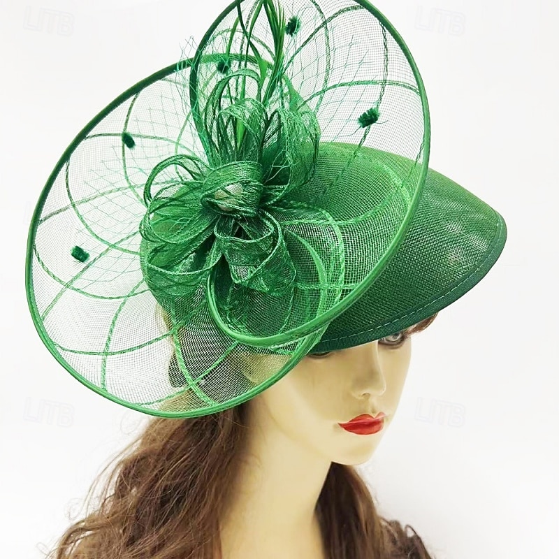 fascinators Sinamay Bryllup Bursdag Elegant Årgang søt stil Med Perledetaljer Tyll Hodeplagg Hodeplagg 2026 - $22.99 –P8