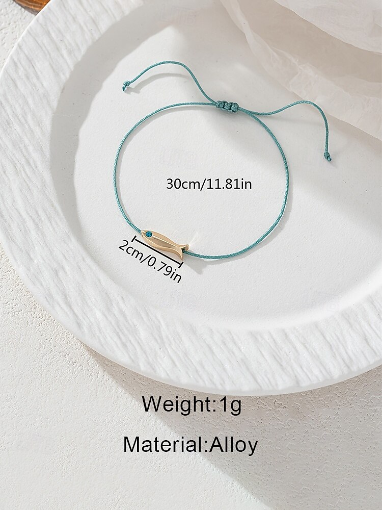 Dames enkelbandje met bohemian vishanger – gemaakt van legering, verkrijgbaar in verschillende kleuren, perfect voor een casual look en een stijlvolle strandvakantie. 2026 - $7.99 –P8