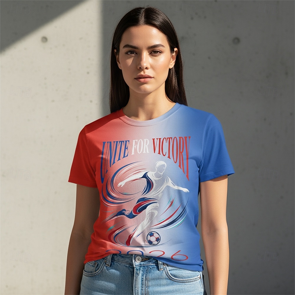 משחק כדורגל עולמי 2026 תלבושות לבוש ספורט טי גרפי וינטאג' כדורגל פטריוטי חולצת טי ל יוניסקס מבוגרים הדפסת תלת מימד עבור מפלגה ספורט חוץ 2026 - $18.99 –P1