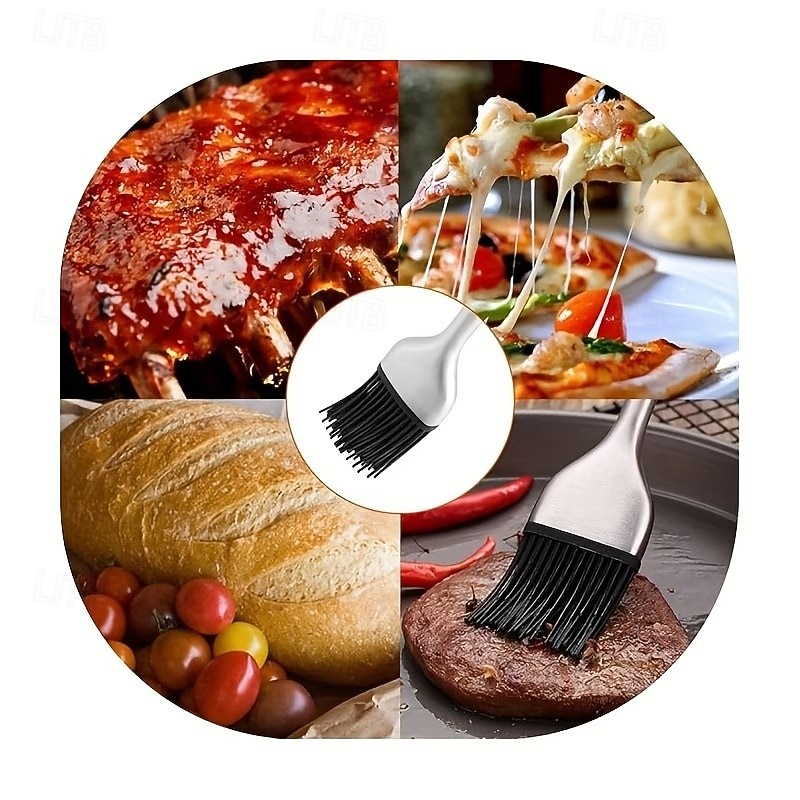2PCS Heavy-Duty Stainless Steel Silicone Basting Brush with Ergonomic Handle - Non-Stick and Heat-Resistant, Suitable for Barbecue, Baking, Cooking, Grilling, Pancakes, Waffles, Barbecue Accessories 2026 - $20.99 –P7