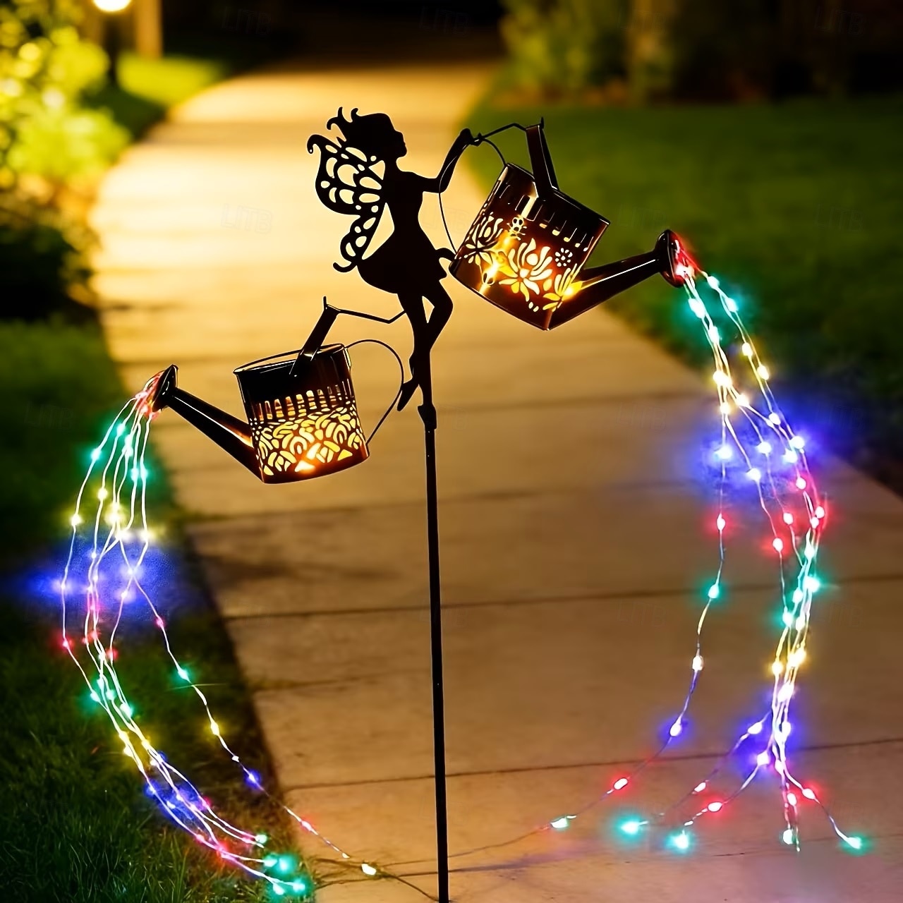 חיצוני חצר שמש led דשא אור פיות מים כד מפל זורם מים אור כפול וו עמיד למים שמש גן חיצוני דקור אורות חצר דשא מסלול מרפסת טרסת קישוט 2026 - $35.99 –P3