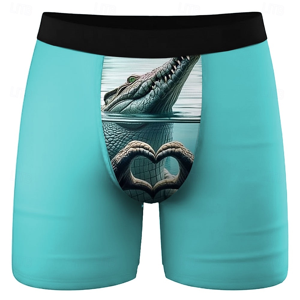 Homme Crocodile Forme de Coeur Hilarant Boxers extensibles Caleçons de Bain Shorts de bain boxeur Drôle Occasionnel Maison Vacances à la Plage Ceinture Élastique Évacuation de l'humidit de 2026 ? $16.99 –P1