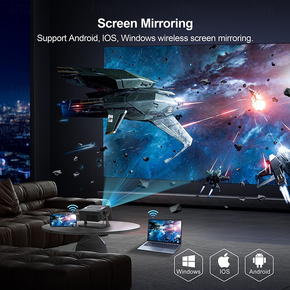 LED Мини-проектор Видеопроектор для домашнего кинотеатра 720P (1280x720) 150 lm Совместим с HDMI 2026 - $96.99 –P5