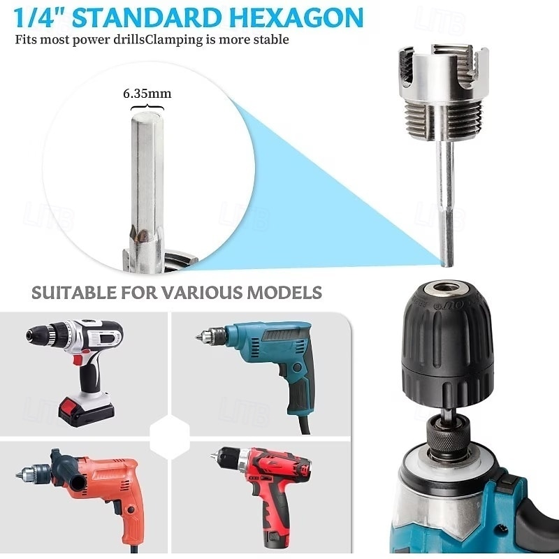 3 db integrált belső &külső csőmenetvágó szerszám, kettős funkciójú csőmenetvágó szerszám 1/2"-hoz &3/4" &1"-os PVC/műanyag csövekhez, elektromos fúróval kompatibilis csőmenetvágó készlet 2026 - $19.99 –P10
