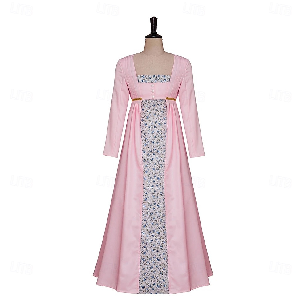 Renaissance 19th Century Regency Period Dress Long Sleeves Princess Gentlewoman Floral Two Piece Fancy Dress Women's Royal Halloween Carnival Masquerade Renaissance Fair Retro Theme Party Adults' 2026 - $69.99 –P2