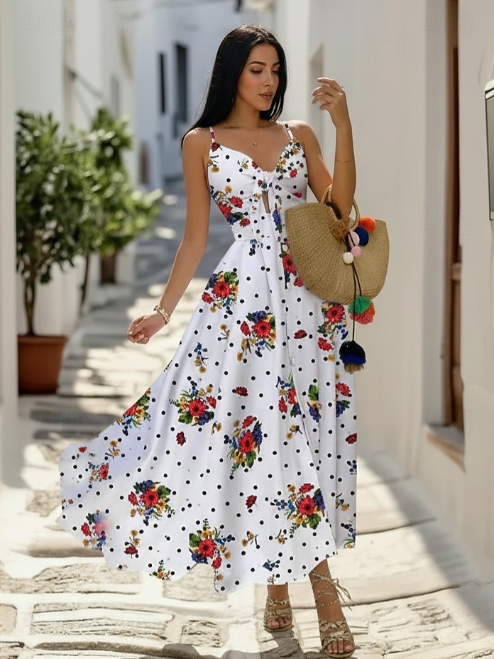 Pentru femei Rochii Midi Rochie de absolvire Rochie leagăn Rochie de vară Rochie Slip Modă În aer liber Concediu Dată Fit regulat Leopard Floare Fără manșon Curele de Negru Alb Roșu-aprins Roșu 2026 - $27.99 –P7