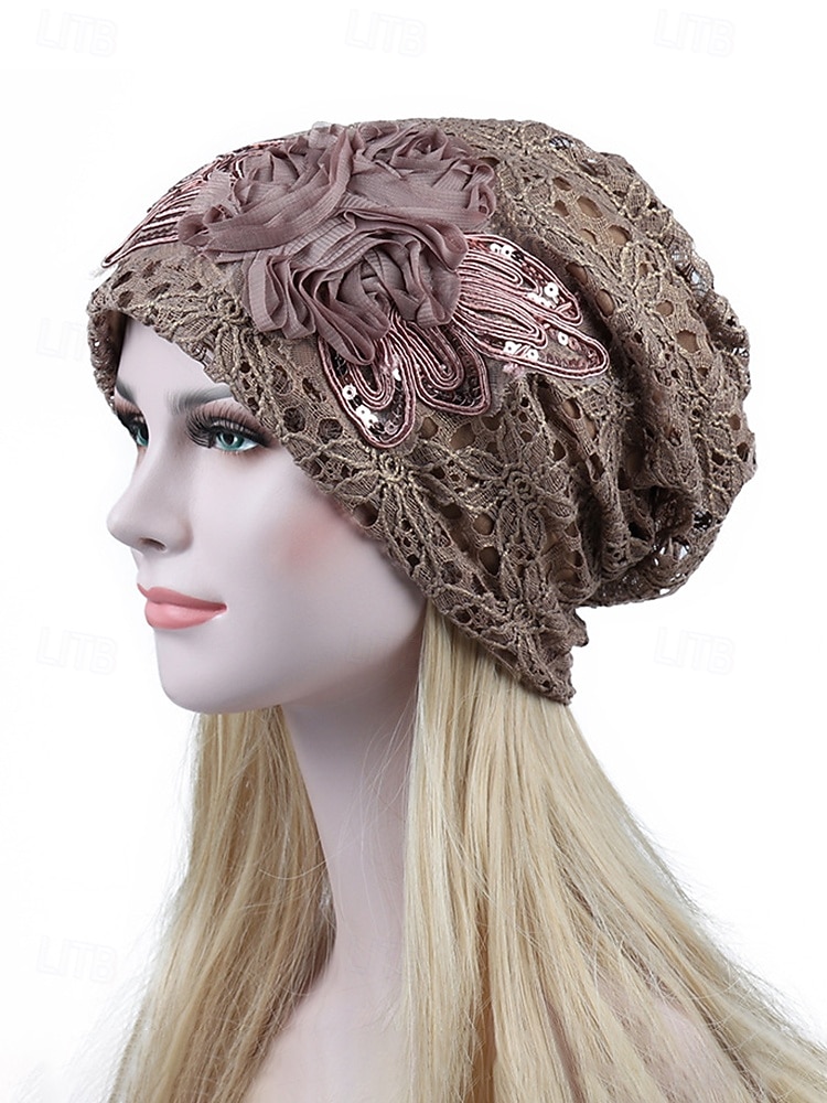 Naisten boho-pitsihattu, kevyt ja hengittävä polyesteri, monivärinen, 3D-kukkakoriste, tyylikäs loma- ja vapaa-ajan asu, täydellinen matkoille ja arkikäyttöön 2026 - $11.99 –P6