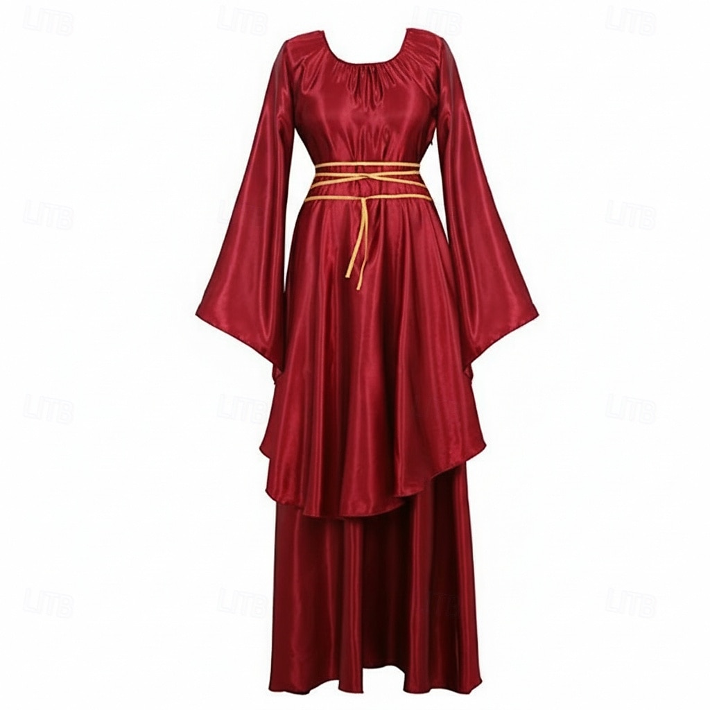 Victoriano Medieval Renacimiento Hasta el Suelo Vestidos Bruja Hada Corte A Disfraz Mujer Fantasía Víspera de Todos los Santos Carnaval Mascarada Feria del Renacimiento LARP Fiesta temática retro 2026 - $61.99 –P2