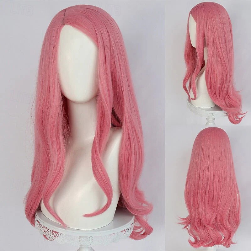 Păr lung și creț, roz pastel, aventurier oceanic, pentru petrecere de cosplay 2026 - $28.99 –P5