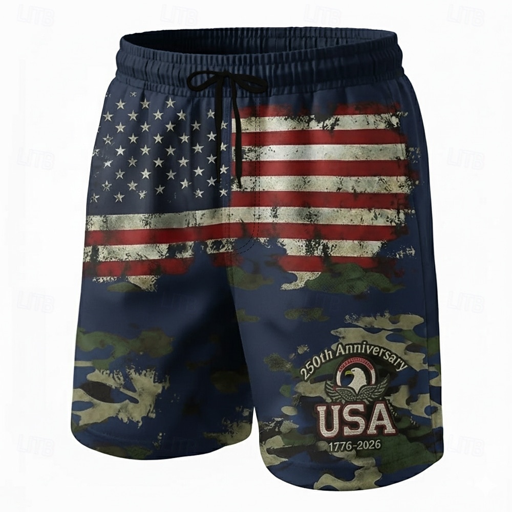 Per uomo 4 luglio, 250° anniversario degli Stati Uniti Aquila Bandiera degli Stati Uniti Costumi da bagno Pantaloncini da mare Pantaloncini da Surf Misura del girovita medio Patriotico Ferie Tasche del 2026 a $20.99 –P4