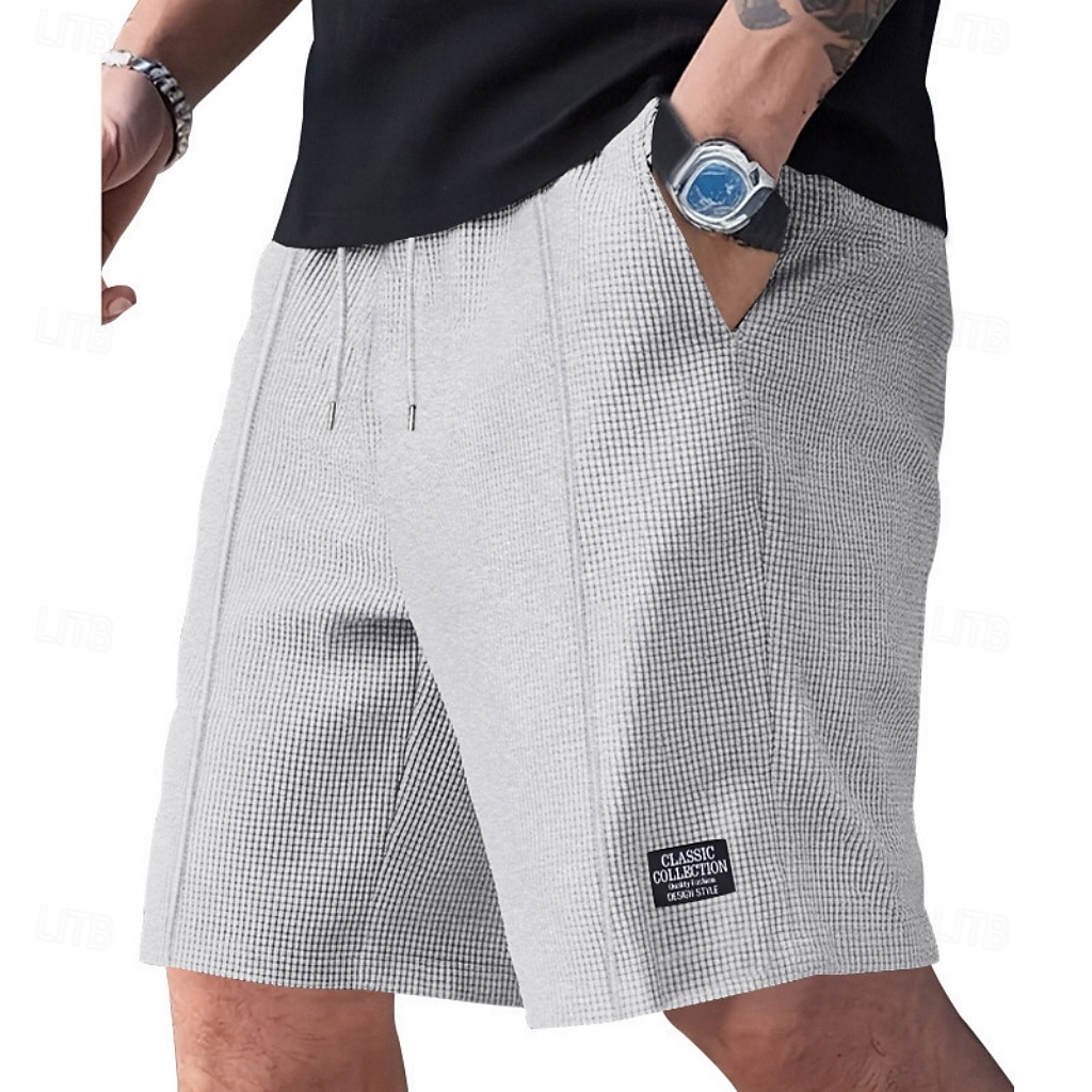 Hombre Pantalones cortos de gofres Pantalón corto Pantalones cortos de playa Pantalones cortos casuales Bolsillo Cintura elástica Plano Comodidad Transpirable Longitud de la rodilla Casual Exterior 2026 - $17.99 –P6