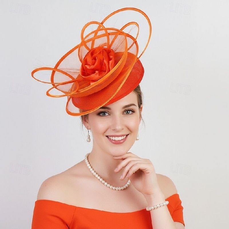 Fascinadores Sinamay Casamento Aniversário Elegante Vintage Estilo bonito Com Penas Flor Capacete Chapéu de 2026 por $38.99 –P1