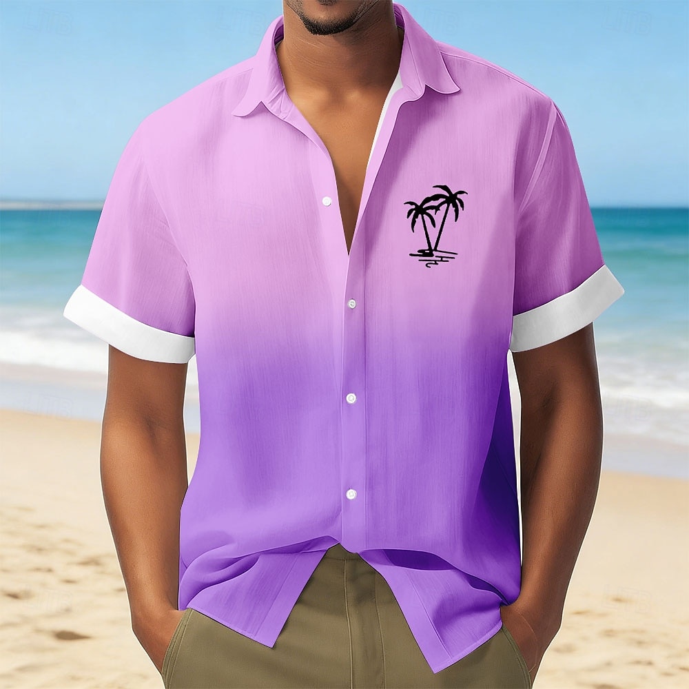 Hombre Árbol de coco Degradado de color Plantas tropicales camisa hawaiana Abotonar la camisa Manga Corta Hawaiano Vacaciones Festivos Ropa de playa Verano Primavera Cuello Vuelto Impresión 3D Camisa 2026 - $25.99 –P3