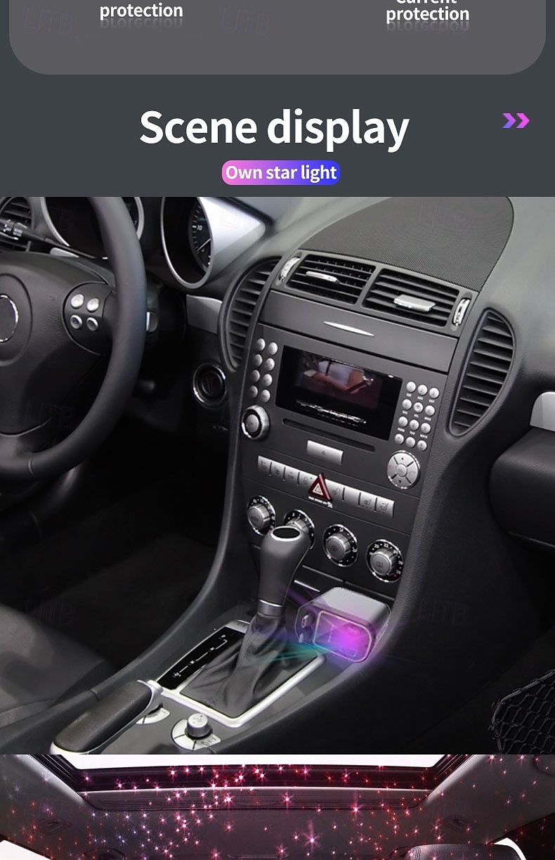 Cargador rápido para coche 5 en 1 de 180 W, adaptador de corriente USB tipo C, cargador de teléfono retráctil con luz de techo tipo estrella para teléfonos iOS y Android. 2026 - $24.99 –P3