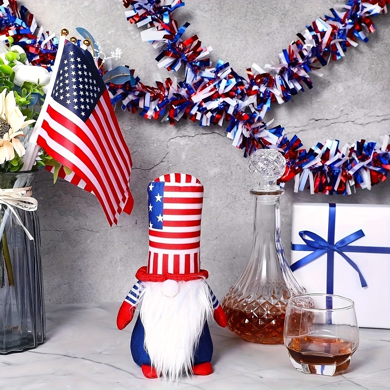 4Pcs Patriotic Tinsel Garland Red White Blue Foil Streamers 78.7in Metallic Fringe Decorations for 4th of July Independence Day Memorial Day Labor Day American Flag Theme Party Decor Durable Plastic 2026 - $15.99 –P4