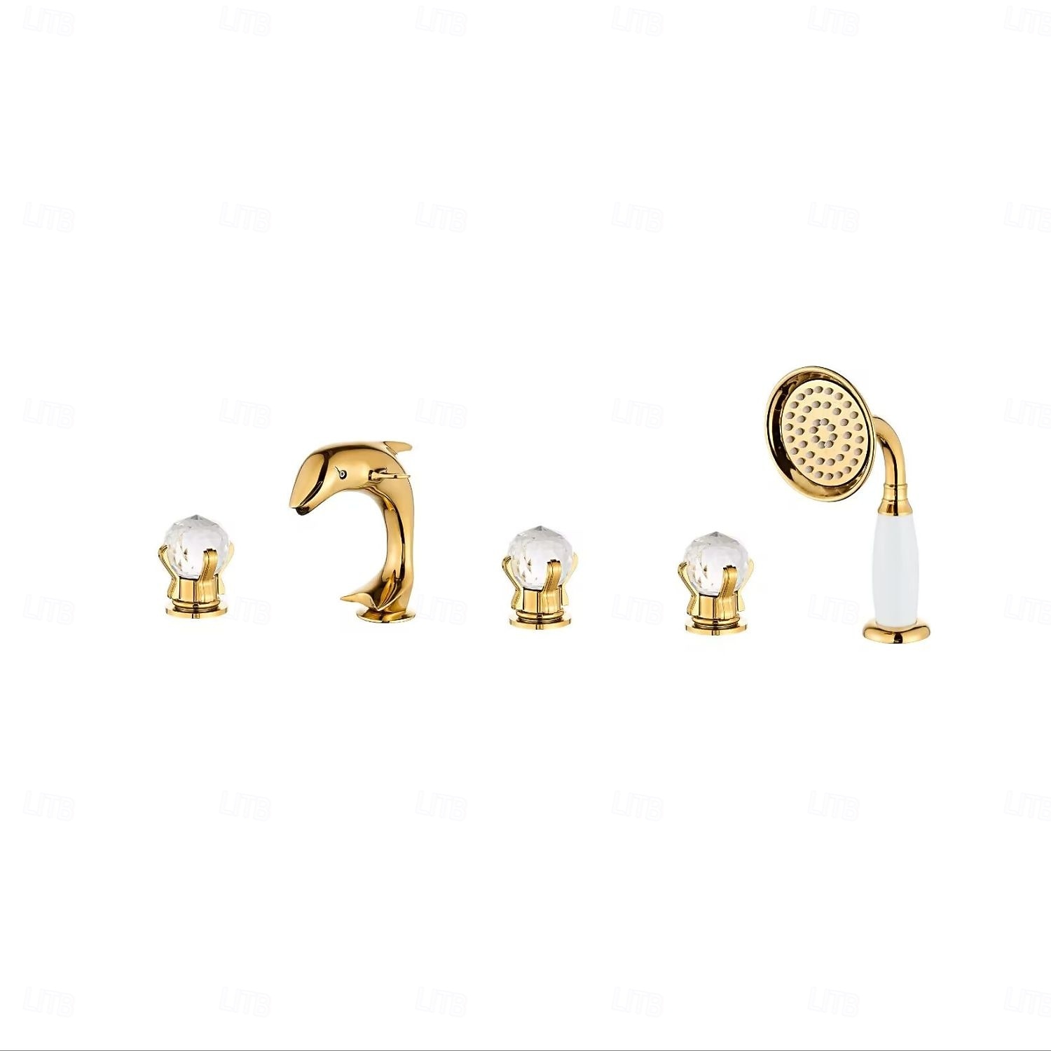Basin Faucet Basin Faucet, Total Brass Dolphin Bathroom Faucet, Widespread Sink Faucet, 5 Hole Hot and Cold Water Tap 2026 - €401.63 –P3