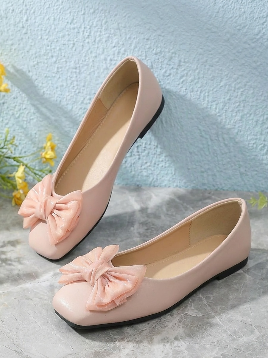 Damskie balerinki z kokardką w kolorze różowym, eleganckie, wsuwane buty na co dzień z kwadratowymi noskami, do noszenia na co dzień, w podróży i do pracy &weekendowy wypoczynek 2026 - $34.99 –P5