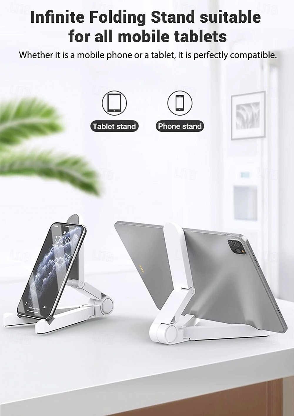 Portable Foldable Universal Folding Tablet Holder, 180-degree Free Rotation Phone Holder, Equipped With Anti-slip Sponge on the Bottom, Perfect for Both Studying And Enjoying TV Shows 2026 - $17.99 –P1