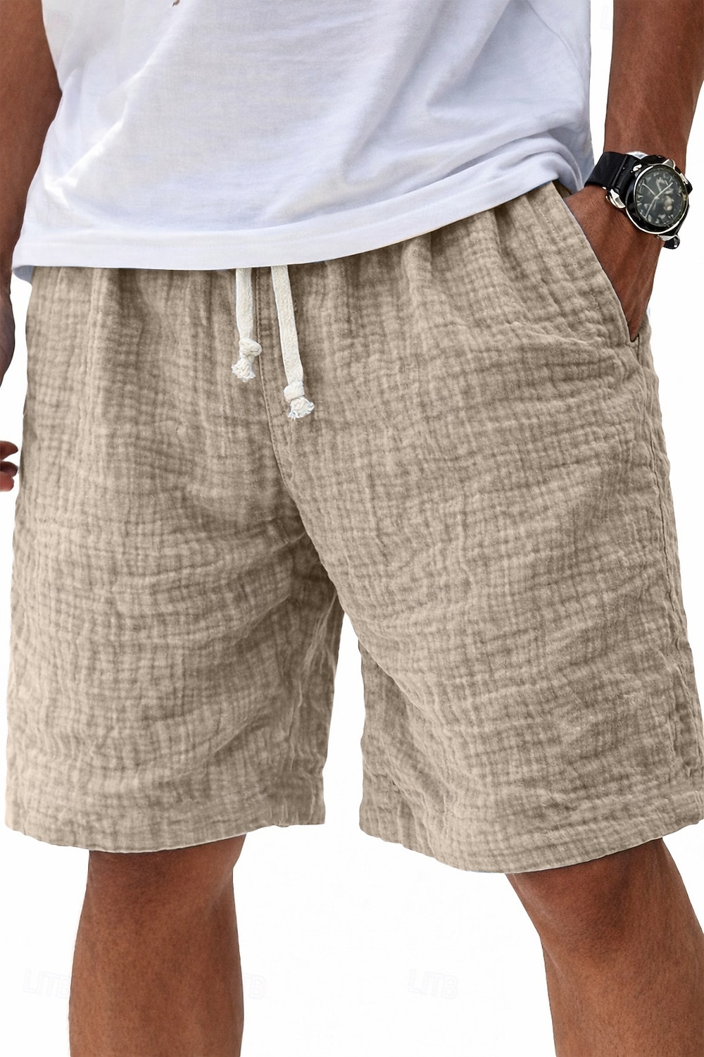 Homme Shorts Shorts en Lin Shorts d'été Shorts de plage Short décontracté Cordon de serrage Taille Élastique Couleur Unie Léger Respirant Longueur Genou Quotidien Extérieur Vêtements de rue Mode de 2026 ? $24.99 –P6