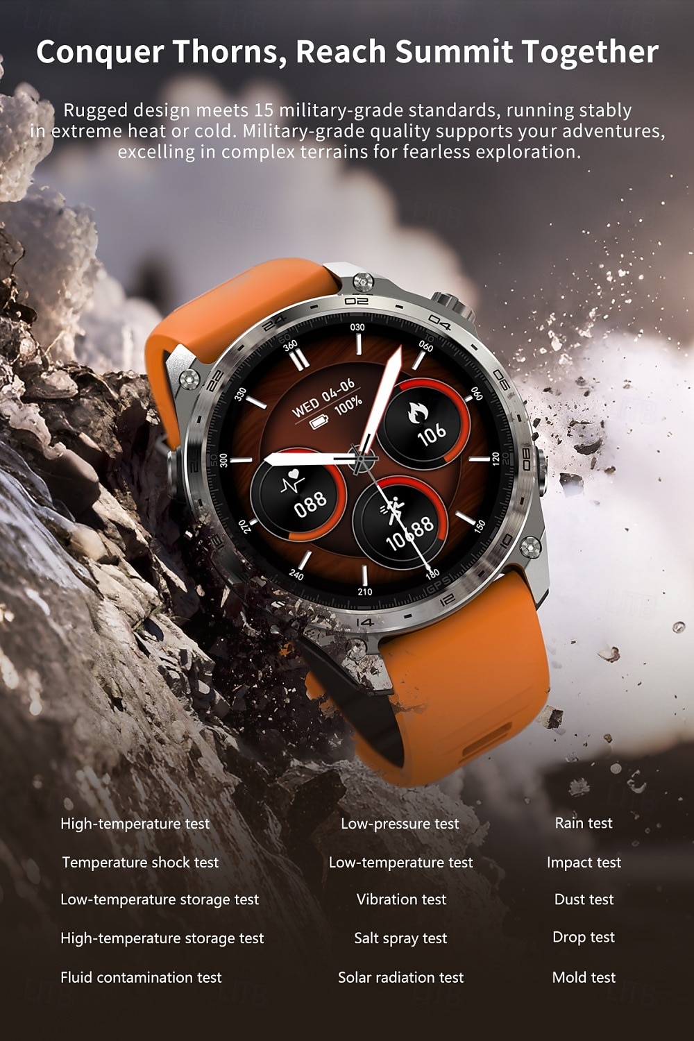 Smartwatch da uomo Amolde HD300 Pro con GPS, mappe offline, memoria da 4 GB, registratore, torcia, sport all'aria aperta, barometro, altimetro e bussola. del 2026 a $97.99 –P7