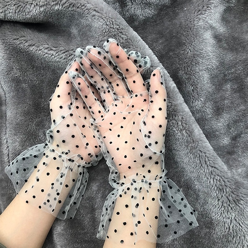 Women's Lace Gloves Outdoor Wedding Holiday Round Dots Polyester Retro Bridal Gloves 1 Pair 2026 - $3.49 –P4