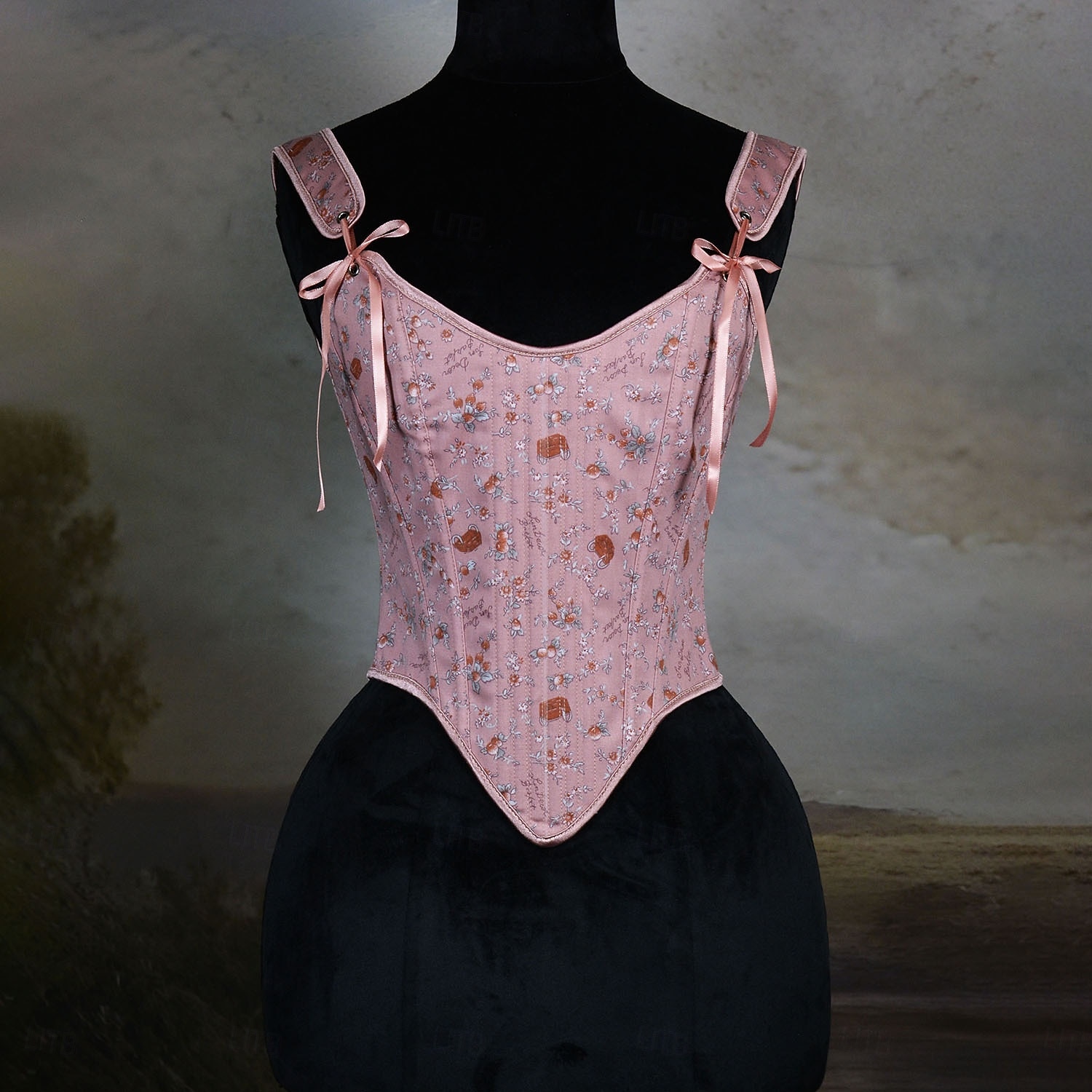Kostymer i middelalderstil Renessanse Cottagecore Korsett Bodice Viking Bonde Blondér Blomstret Kostyme Dame Keltisk fantasi Halloween Karneval Ytelse LARP Ren Faire Voksne Korsett 2026 - $38.99 –P1