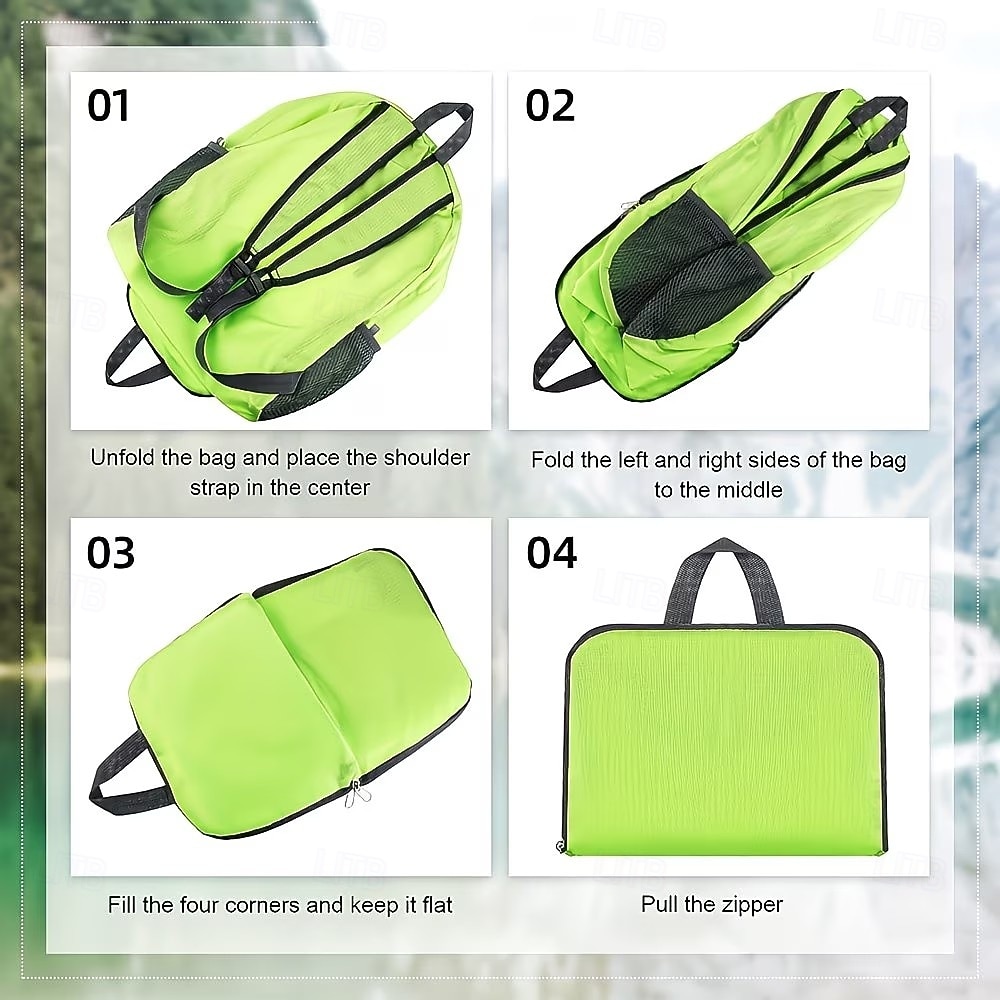 Mochila dobrável de viagem, leve e com grande capacidade, feita de lona, ideal para mulheres. &Homens, ideal para caminhadas, acampamentos e montanhismo. &esportes ao ar livre de 2026 por $12.49 –P5