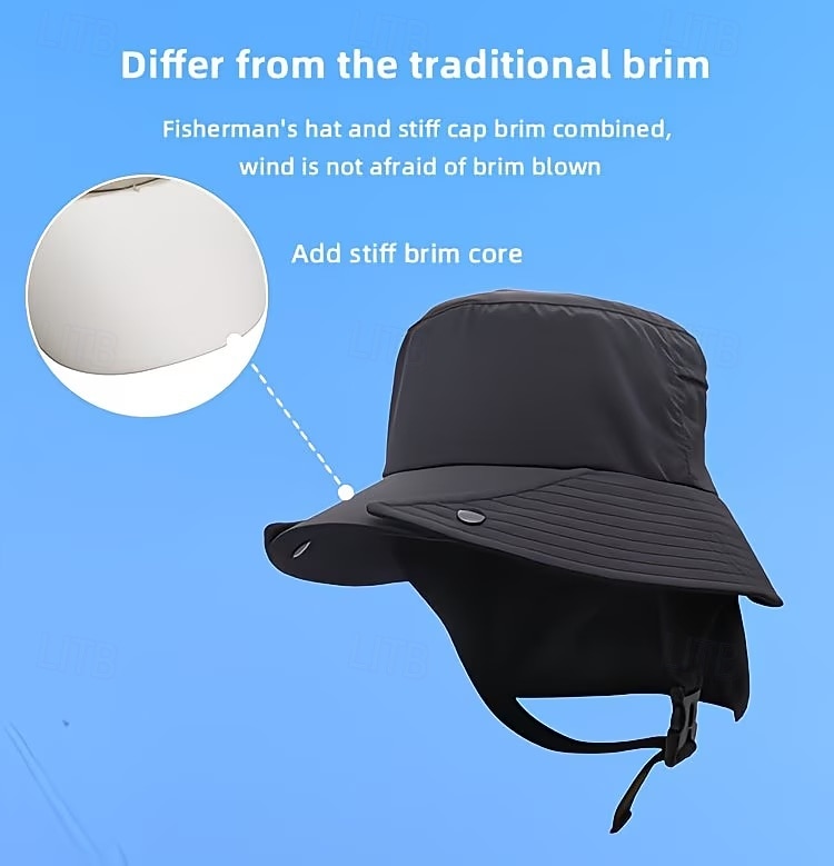 UPF 50+ Wide-Brim Removable-Brim Fisherman's Hat, Dual-purpose Detachable Breathable Quick- Cap for Marine Water Activities, Sea Fishing, Outdoor Exploration, Cycling, Surfing, and Fishing 2026 - $37.99 –P5