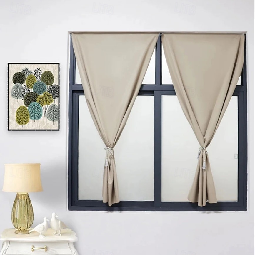 2 db 100%-os sötétítő függöny, öntapadós, lyukasztásmentes, hálószobai napellenző, szigetelés, ablakfüggöny, ajtó, erkély, napvédelem 2026 - $37.99 –P5