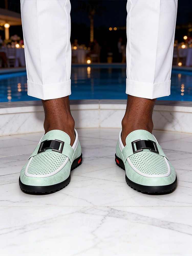 Atmungsaktive, leichte und bequeme Golfschuhe zum Hineinschlüpfen mit Schnalle für Herren – ideal für Abende im Resort, Ausflüge in den Country Club, Veranstaltungen am Pool, Urlaubsfeiern und gehobene Freizeitkleidung auf Reisen. 2026 - $59.99 –P3