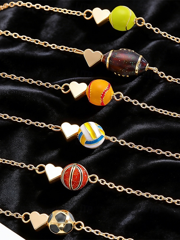 Women's Soccer Ball Pendant Necklace Bracelet Set Alloy Fan Jewelry in Multiple Ball Styles for Soccer Matches, Sports Fans, Casual Daily Wear & Travel Vacation 2026 - $9.99 –P13