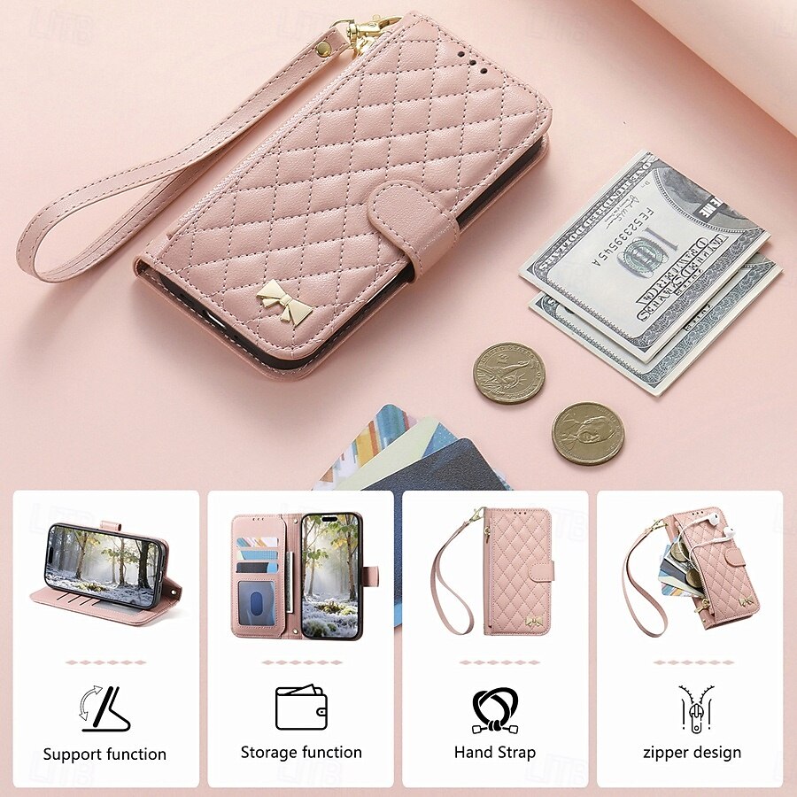 Phone Case For Samsung Galaxy S26 S26 Plus S26 Ultra Wallet Case Flip Cover Zipper with Wrist Strap Kickstand Retro TPU PU Leather 2026 - $19.99 –P22