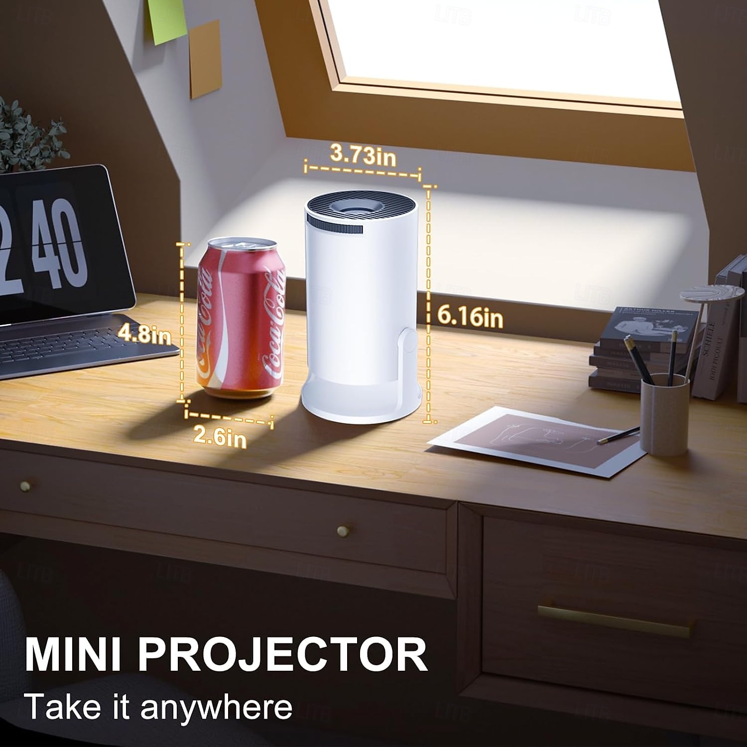 mini smart projektor, wifi 6 och bluetooth 5.4, kort projiceringsavstånd, inbyggda appar, automatisk keystone, bärbar utomhusfilmprojektor hy300 2026 - $89.99 –P8