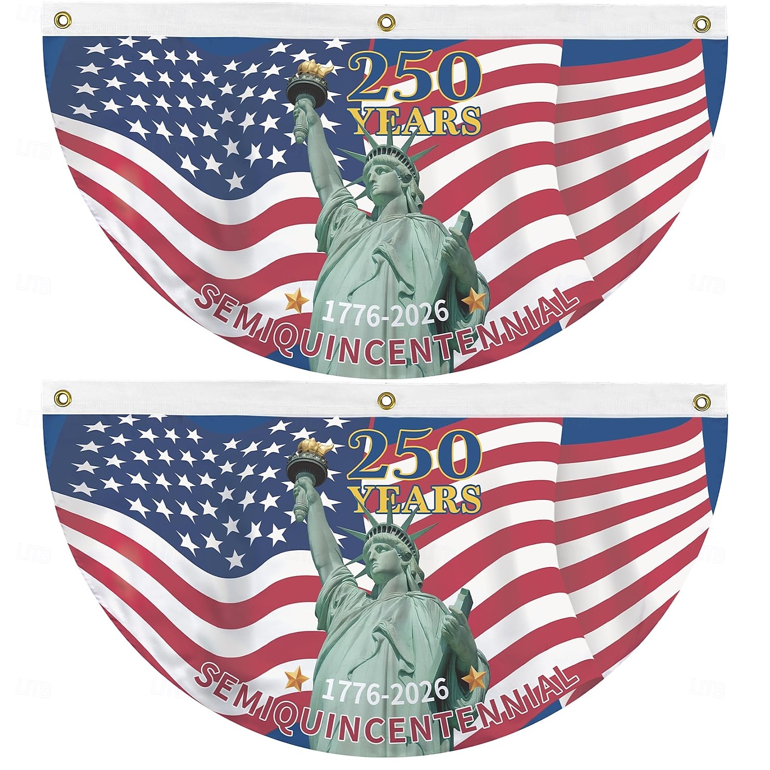 2KS Vlajka k 250. výročí USA 1,5x3 FT 1776-2026 Fan vlajky prapor vlastenecké hvězdy zahradní značení dekorace na venkovní použití přední dveře veranda uvítací pozadí s mosaznými očky 2026 - $18.99 –P1