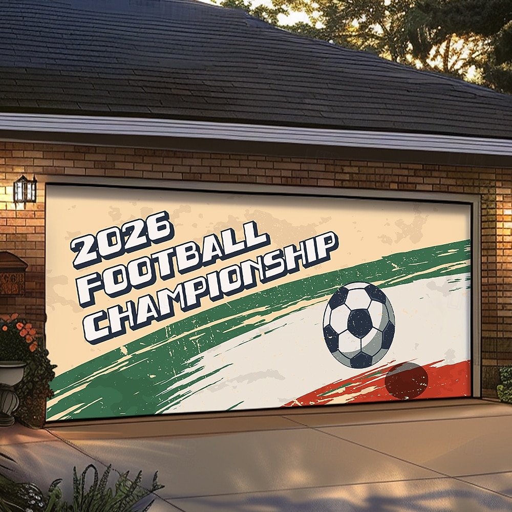 2026 Football Championship Soccer Ball Vintage Grunge Stripes Garage Door Banner Mural Outdoor House Yard Decor Sports Fan Celebration Backdrop Large Sign 2026 - $49.99 –P1