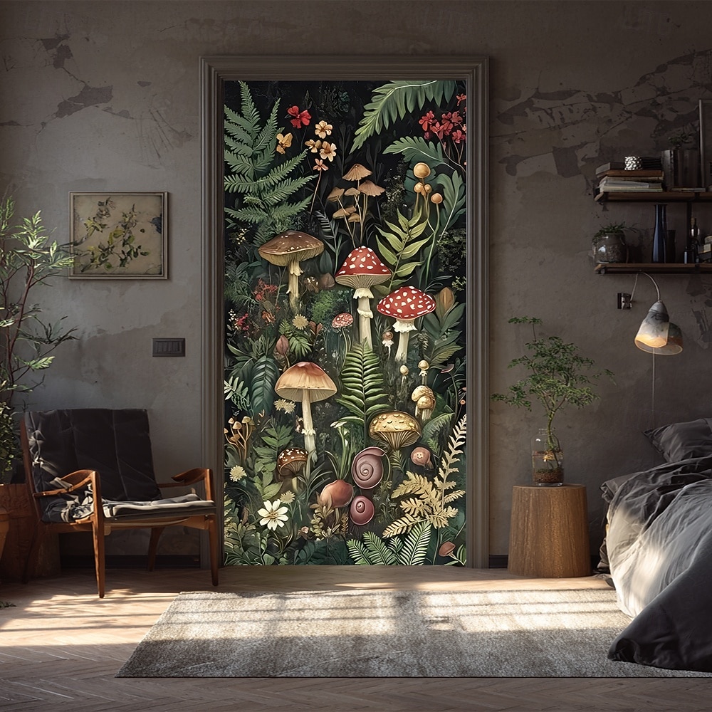 foresta di funghi incantata, luci fatate, funghi rossi e felci, stravagante striscione per porta, arazzo da parete, arredamento per la casa in stile cottage, decorazione per porta d'ingresso, del 2026 a E£1003.28 –P8