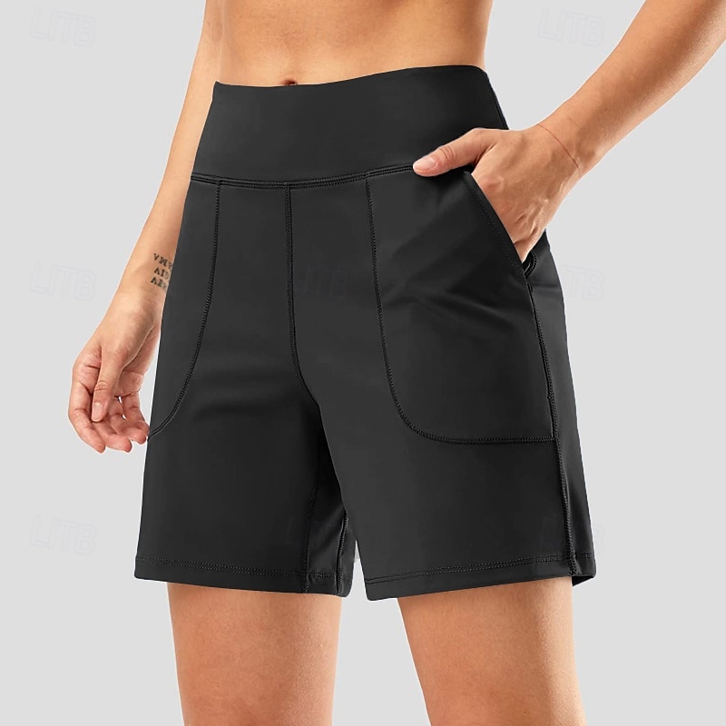 Per donna Bermuda Chinos Shorts Vacanza Streetwear Casual Corto Vita media Tinta unica Tasca Fascia Elastica Comodo Traspirante Elasticizzato Quotidiano All'aperto Palestra Verde acqua Nero Rosa del 2026 a $20.99 –P5