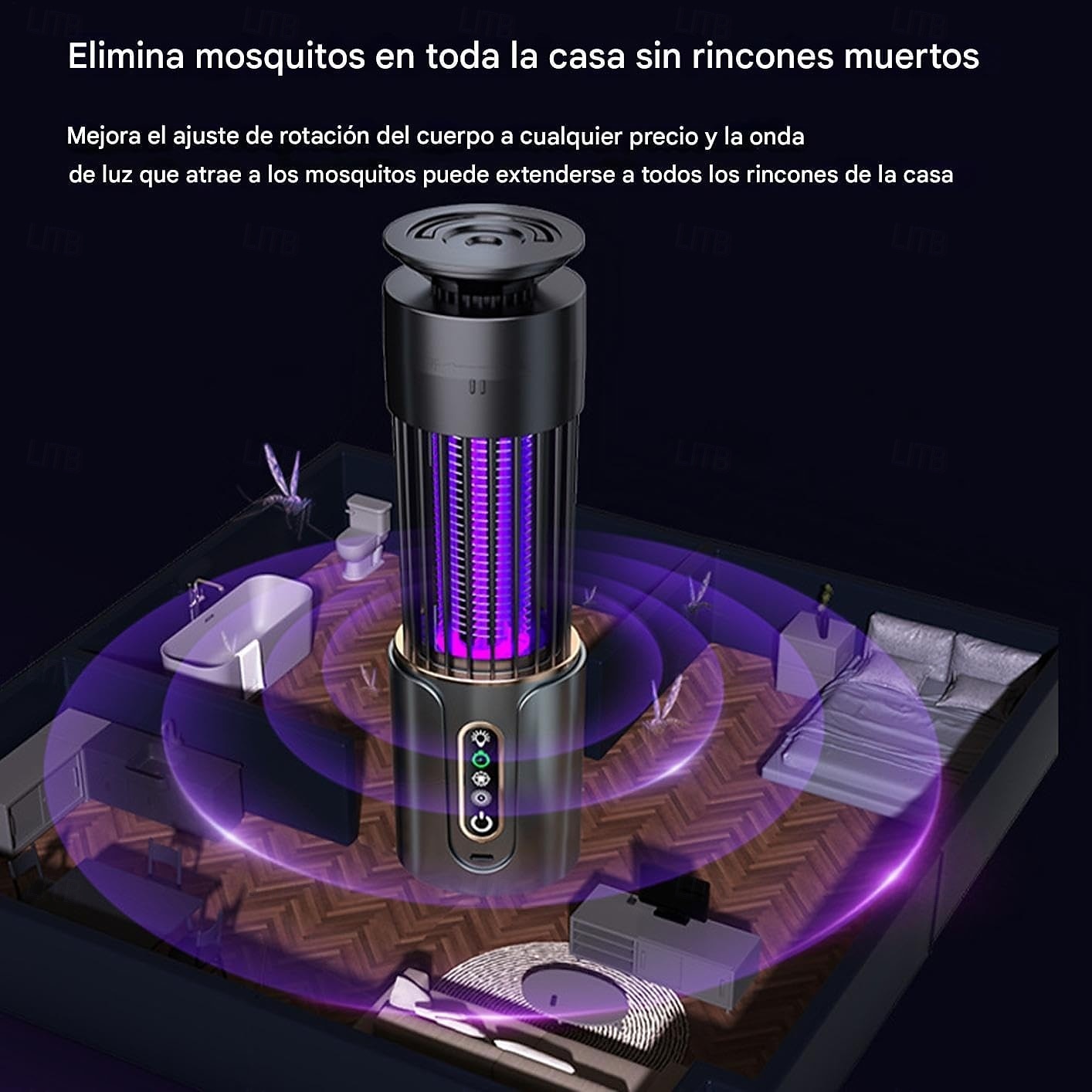 Hyttyssammutin ulkokäyttöön, hyttyssammutin ulkokäyttöön ja sisäkäyttöön LED-valolla, ladattava hyttyssammutin kärpästen tappaja, lentävien hyönteisten salamurtaja ulkokäyttöön, ulkopinta abs-muovista 2026 - $29.99 –P6