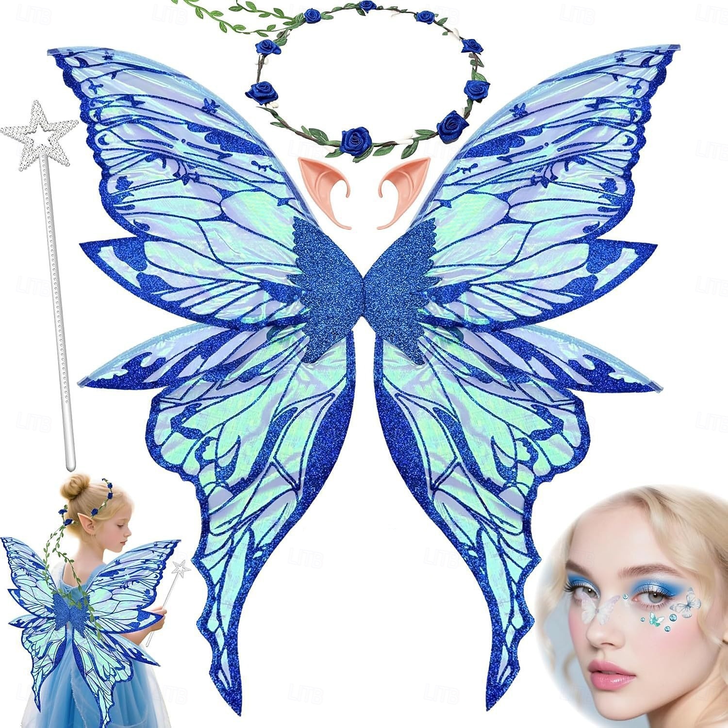 Médiéval Renaissance Ailes Accessoires Ear Cuffs Elfe Fée Papillon Déguisement Femmes Fantaisie Halloween Carnaval Performance LARP Foire de la Renaissance Adulte Plus d'accessoires de 2026 ? $18.99 –P7