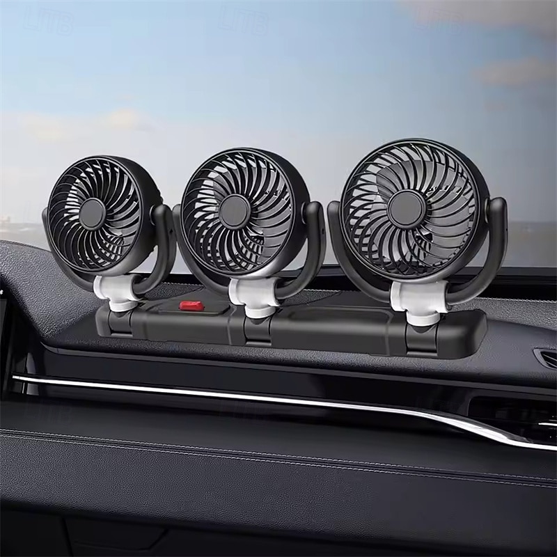 Ανεμιστήρας αυτοκινήτου τριπλής κεφαλής, ανεμιστήρας ψύξης οχήματος 12v 24v με τροφοδοσία USB 3 κεφαλών για ταμπλό, περιστρεφόμενος 360° ισχυρός, ήσυχος αυτόματος κυκλοφορητής αέρα για φορτηγό SUV RV 2026 - $68.99 –P5