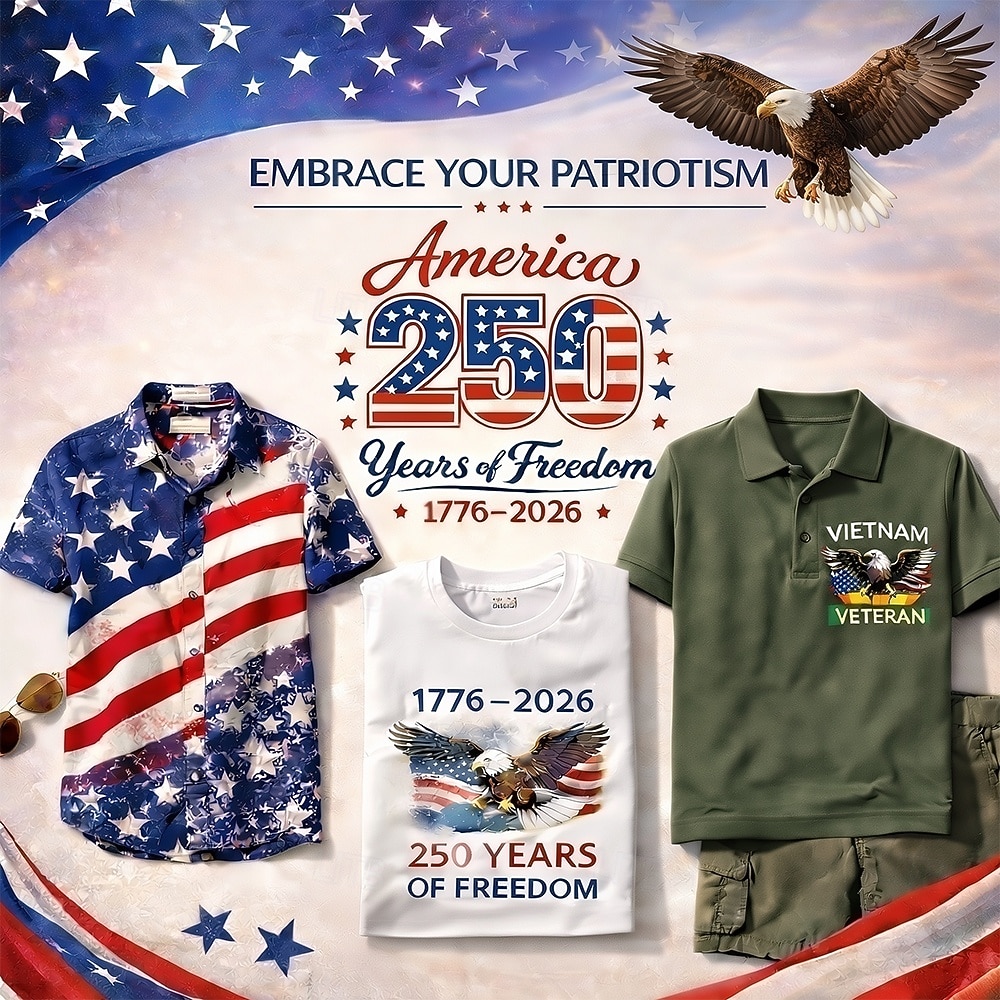 4. července 2026 250. Pánské Americká vlajka veteráni Polokošile na zip Golfová košile Krátký rukáv Polo tričko Košile s límečkem Na běžné nošení Streetwear Oblečení na dovolenou Párty oblečení 3D 2026 - $23.99 –P9