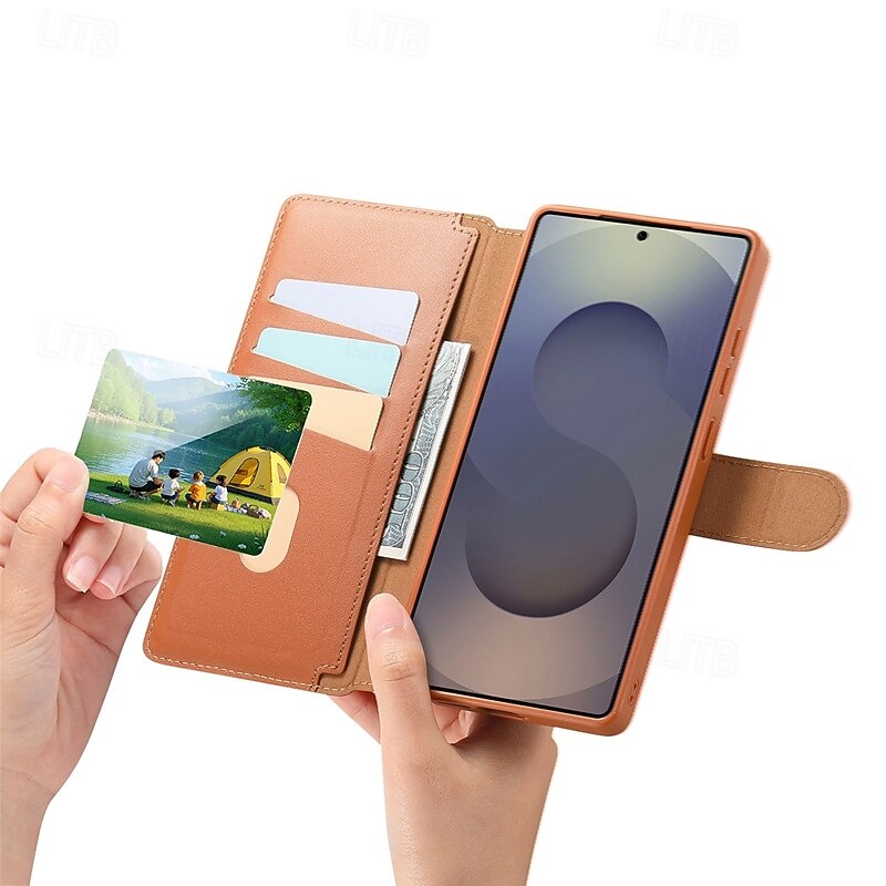 Phone Case For Samsung Galaxy S26 Ultra Plus S25 Ultra Plus S25 Edge S24 Plus Wallet Case with Stand Holder Full Body Protective Shockproof TPU PU Leather 2026 - $23.99 –P7