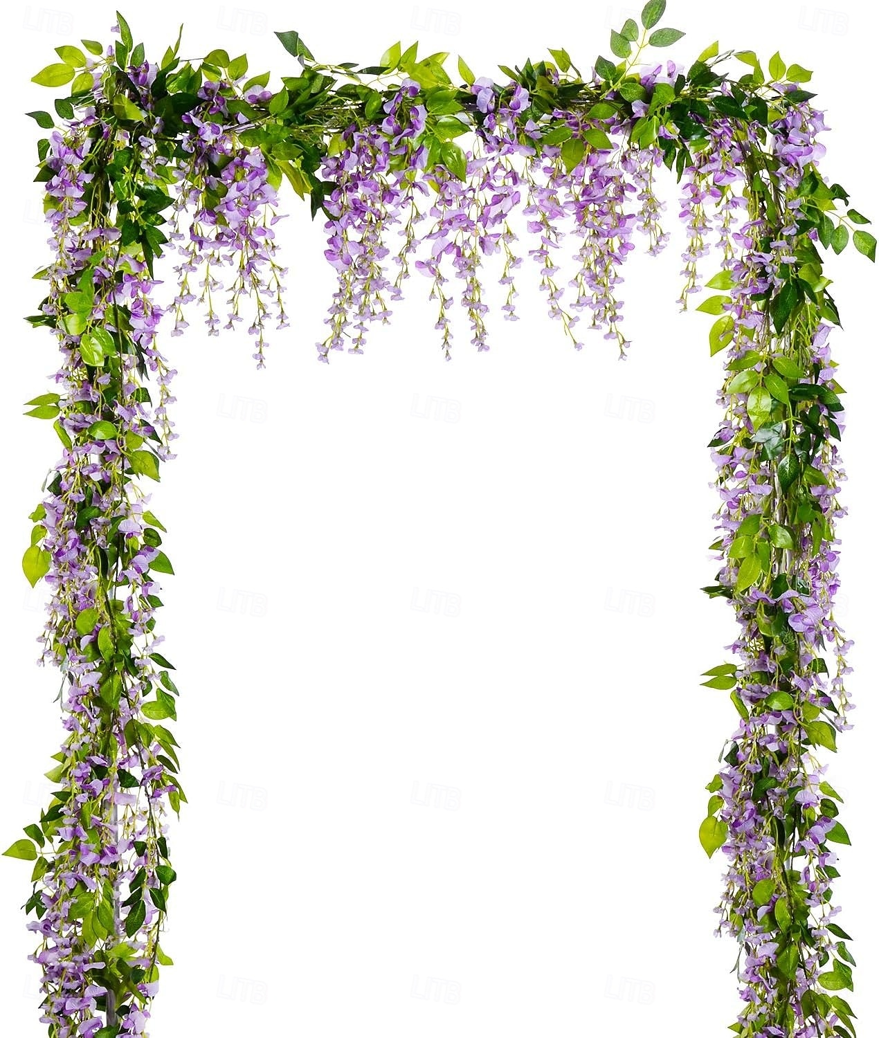 Guirlanda de flores artificiais de glicínia, 4 peças no total, 8,8 metros de comprimento, flor de seda artificial de glicínia para pendurar em casa, jardim, cerimônia ao ar livre, arco floral de casamento. de 2026 por $31.99 –P5
