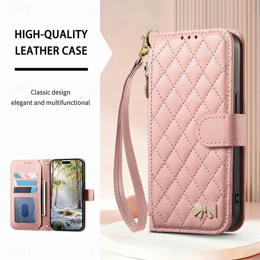 Phone Case For Samsung Galaxy S26 S26 Plus S26 Ultra Wallet Case Flip Cover Zipper with Wrist Strap Kickstand Retro TPU PU Leather 2026 - $19.99 –P12