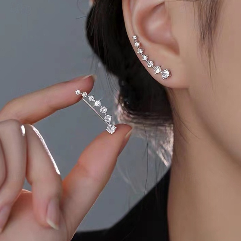 1 par Örhänge For Dam Dagligen Gata Silver Pärlor Diamant 2026 - $2.49 –P1