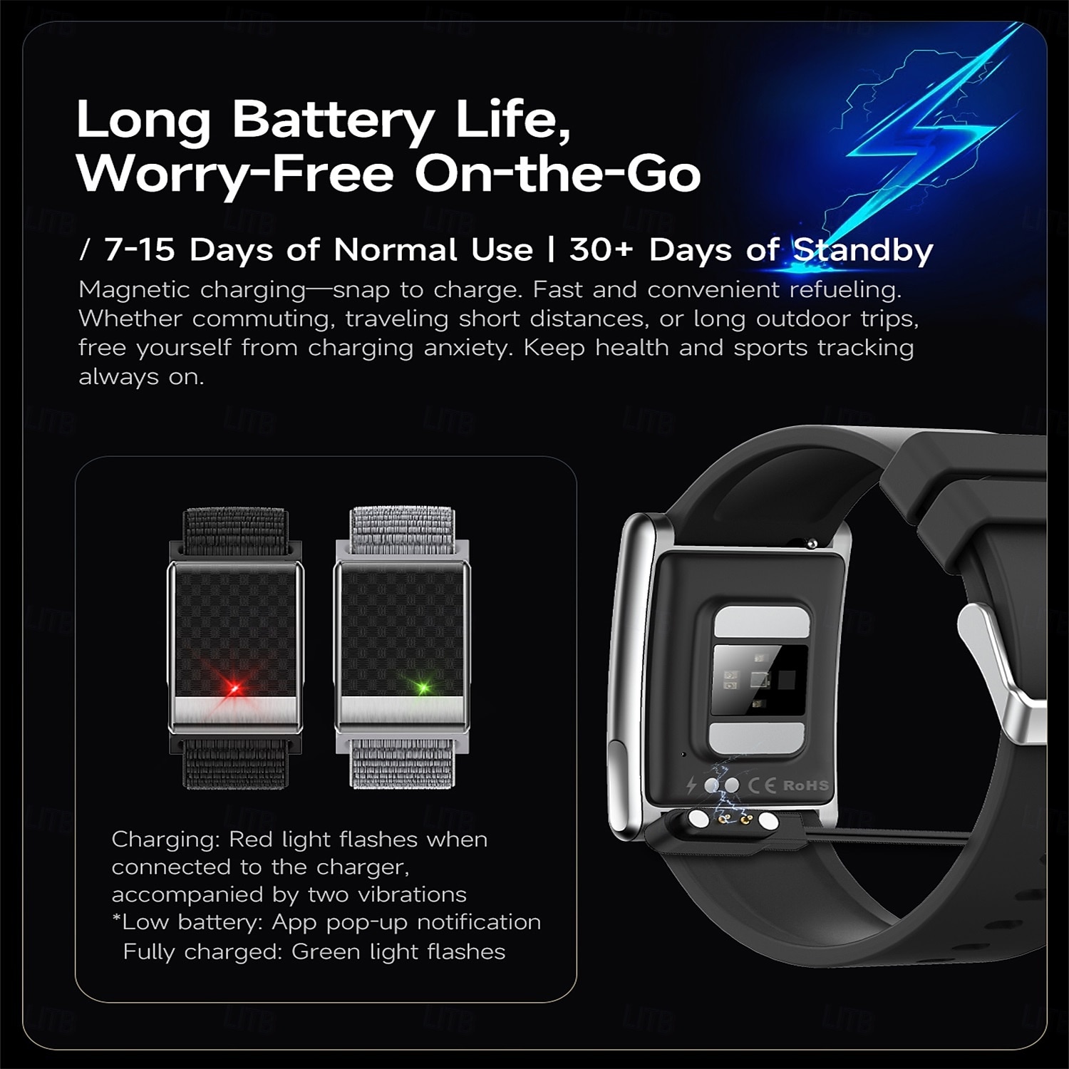 E900 שעון חכם 1.1 אִינְטשׁ חכמים שעונים צמיד חכם שעון חכם מד צעדים מזכיר שיחות מעקב שינה מותאם ל סמארטפון נשים המתנה ארוכה שיחות ללא מגע יד עמיד במים IP68 מארז שעון 46 מ"מ 2026 - $69.99 –P6