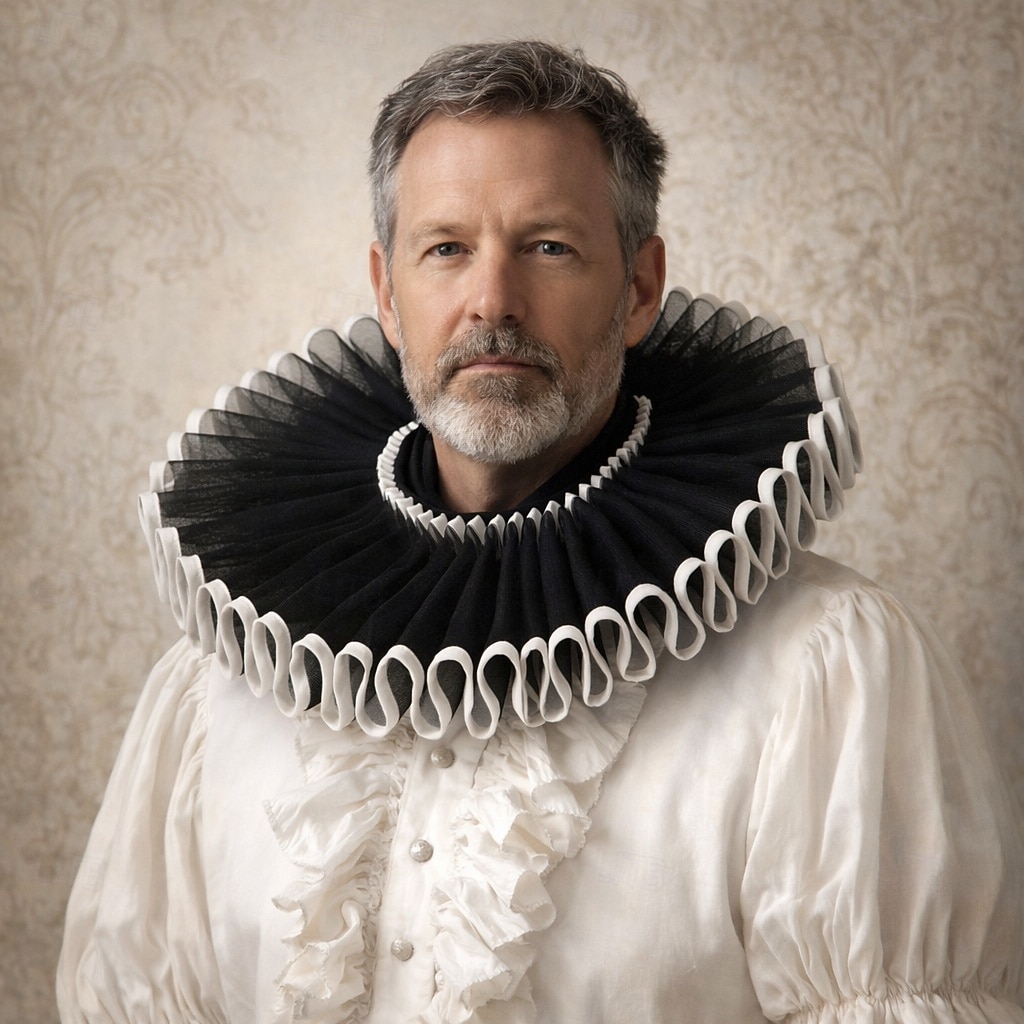 Rococó Vitoriano Renascentista Gola de babados elizabetana Nobre Mulher nobre Fantasia Unisexo Dia Das Bruxas Carnaval Espetáculo LARP Ren Faire Adulto Colar de 2026 por $20.99 –P3