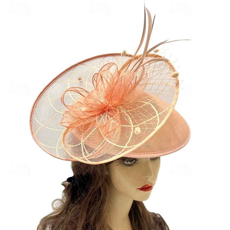 fascinators Sinamay Bryllup Bursdag Elegant Årgang søt stil Med Perledetaljer Tyll Hodeplagg Hodeplagg 2026 - $22.99 –P3